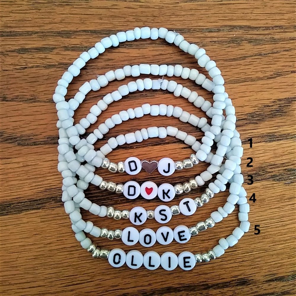 3/$49 New Personalized Beaded Name/Word Bracelets - Picture 2 of 6